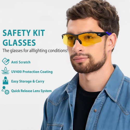 ZOYYE Shooting Glasses with 5 Interchangeable Lenses and Carrying Case Anti Fog Hunting Safety Glasses for Men Women