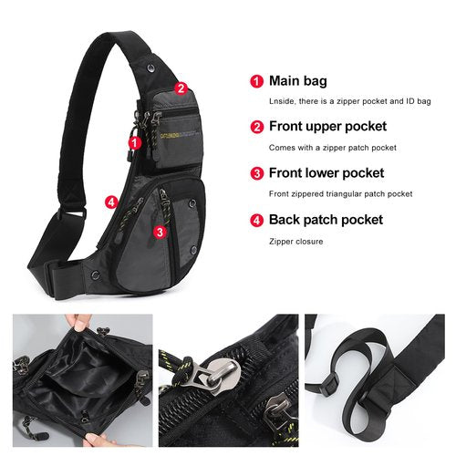XUELILEU Sling Bag Chest Shoulder Backpack Crossbody Bags Casual Daypack for Men,Multipurpose Cross Body Chest Bag