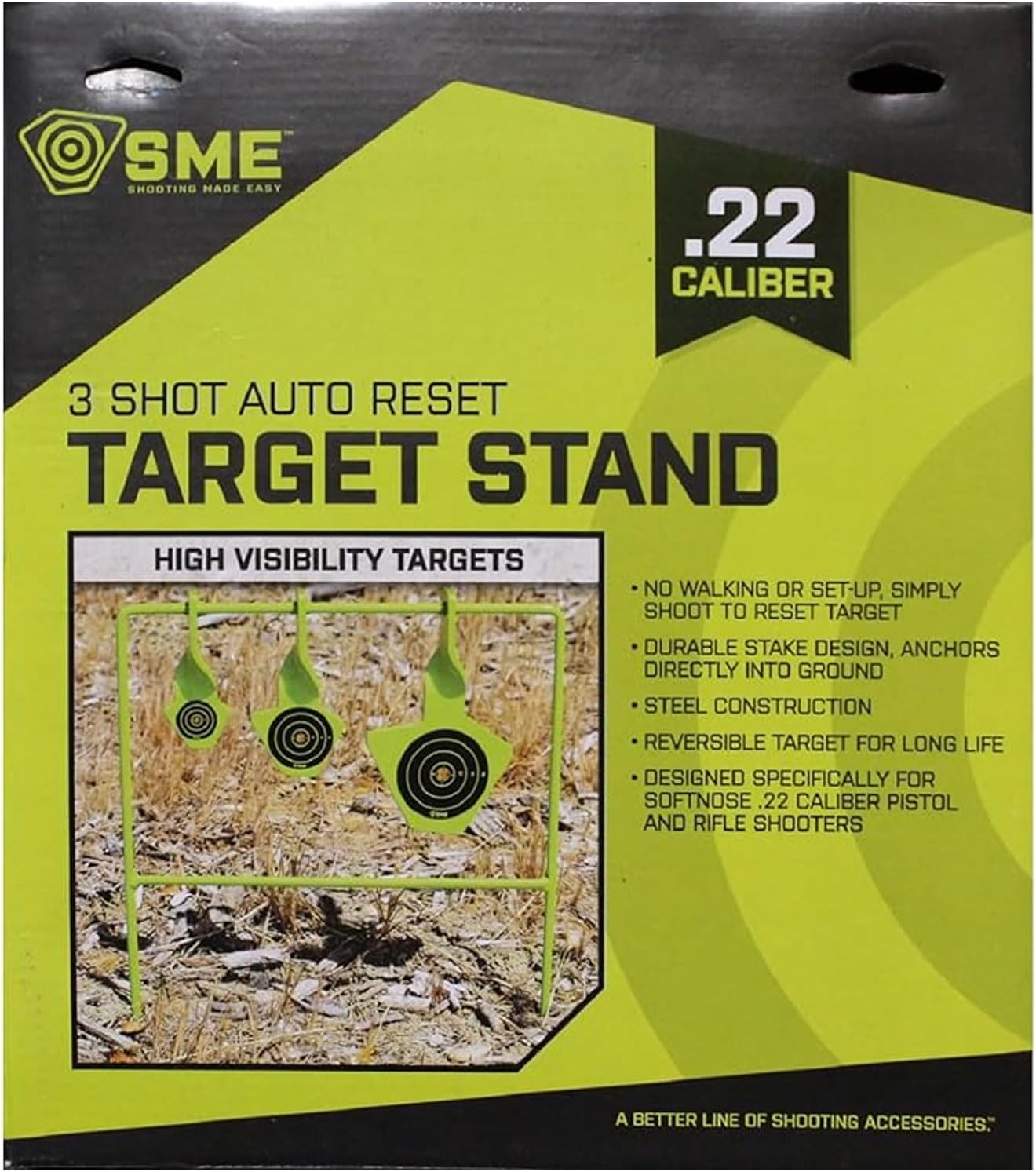 SME Steel Spinning Target System | Durable Hunting Sports Shooting Competition Stable Target Stand with 3 Highly Visible Floating Targets