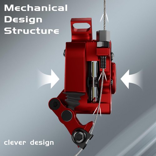 DYISLAND XT-7 Hydraulic Disc Brakes Calipers,Line Pulling/Cable Actuated Front & Rear Brake Calipers for MTB/Mountain/Road Bike/E-Bike.(Red-Brakes)