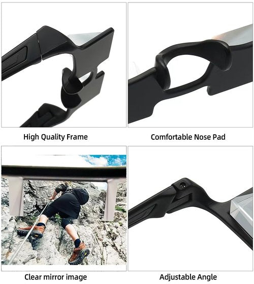 CHANGAR Rock Climbing Belay Glasses, 90 Degree Upward Prism Glasses for Outdoor Climbing Enhance Comfort & Safety Versatile & Durable Prism Eyewear for Rock Climbers