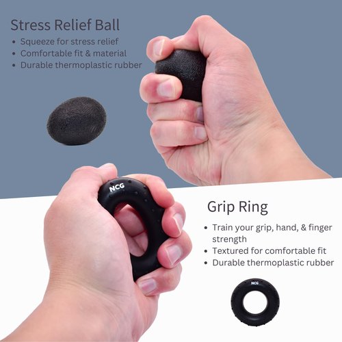NCG Forearm Grip Hand Grips Strengthener Kit - 6-Pack Adjustable Resistance