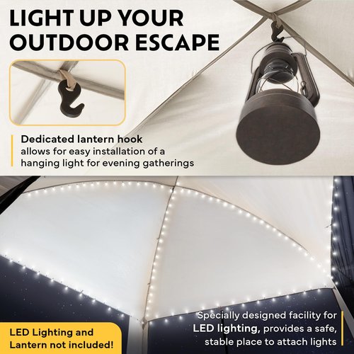10x10 Screen Tents for Camping, 6-8 Persons Screen House for Camping, Windproof With 10 Ground Nails & 6 Steel Poles, UV Protected, 360° Ventilated & Bug Free for Peaceful Picnics, BBQ & Camping Night