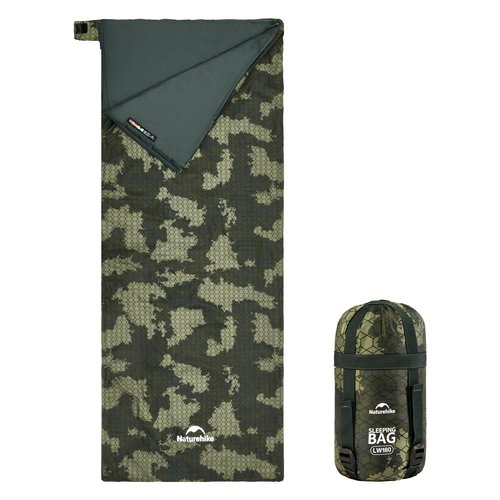 Naturehike Ultralight Sleeping Bag - Envelope Lightweight Portable, Waterproof, Comfort with Compression Sack - Great for 3 Season Traveling, Camping, Hiking, Jungle Green