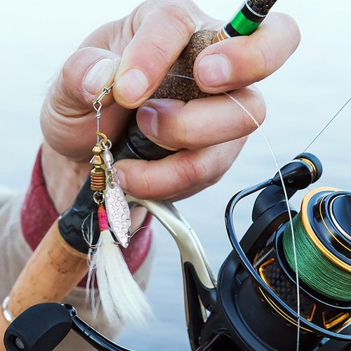 CHGCRAFT 30PCS Spinner Blades with Ball Bearing and 30PCS Fishing Spring Pins Willow Fishing Blades Lure with Swivels Tail Spinner Lure Fish Attractor for Lures Making Supplies