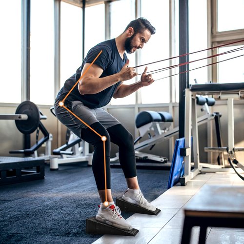 Yarlung 2 Pack Squat Wedge Block, Non-Slip Slant Board for Heel Elevated Squat, Calf Stretch, Home Gym, Enhance Mobility and Strength Performance