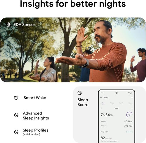 Fitbit Charge 6 Fitness Tracker Smartwatch with Heart Rate, GPS, Health Tools - Fit Bit Smart Watch for Men and Women - Porcelain/Silver Bundle with Cleaning Cloth and Charger