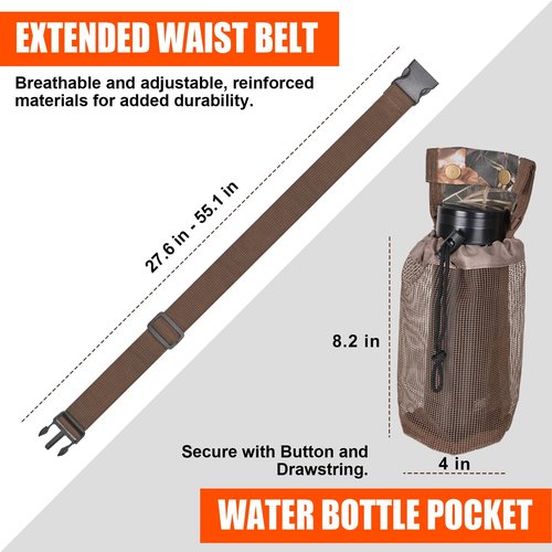 Dove Hunting Belt - AYAMAYA Adjustable Dove Belts with Detachable Game Pouch, Shell Bags, Water Bottle Carrier, Shotgun Shell Pouch for Bird Hunting, Squirrel, Duck Hunting Bag Gear