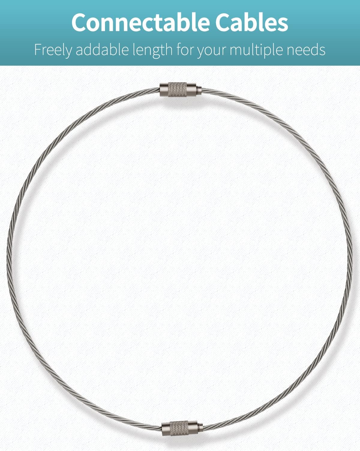 Pawfly 6 Inch Wire Keychain Cable Large Stainless Steel Key Ring Loop for Outdoor Hiking Connectable Luggage Tag Keeper