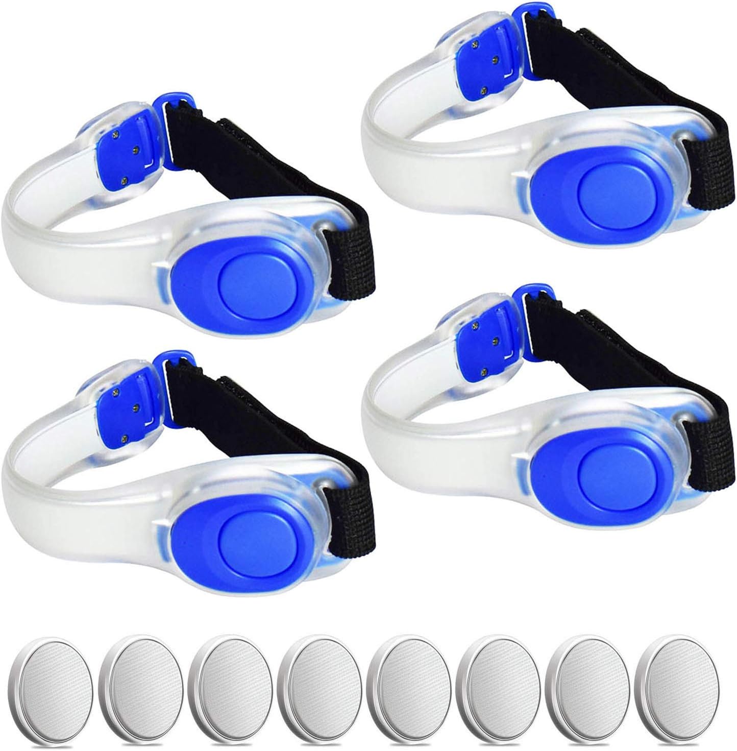 Premium LED Light Up Armband, Reflective Adjustable Wearable Silicone Running Belt Strap/Waterproof Glow in The Dark for Running Jogging Walking Cycling Concert Camping Outdoor Sports