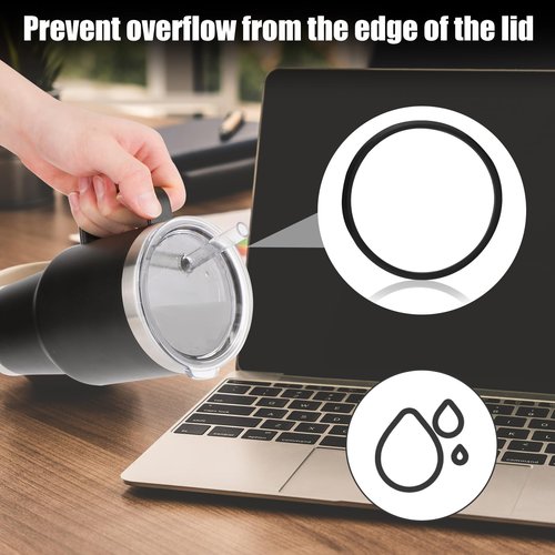 PEUTIER 6pcs Lid Seal Gasket Replacement for Yeti 35/42 OZ Cup, Water Bottle Rubber O-Ring for Tumbler Insulated Stainless Steel Mugs