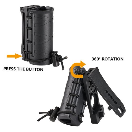 Tactical Flashlight Holder for Duty Belt, Rotatable Case fit 1"-1.2" Diameter Flashlight