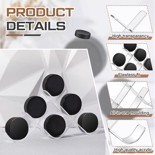 Wonderjune Hockey Puck Holder Hockey Puck Display Holder Stand Cases Autographed Sports Memorabilia Game Gifts for Collectors(Acrylic)