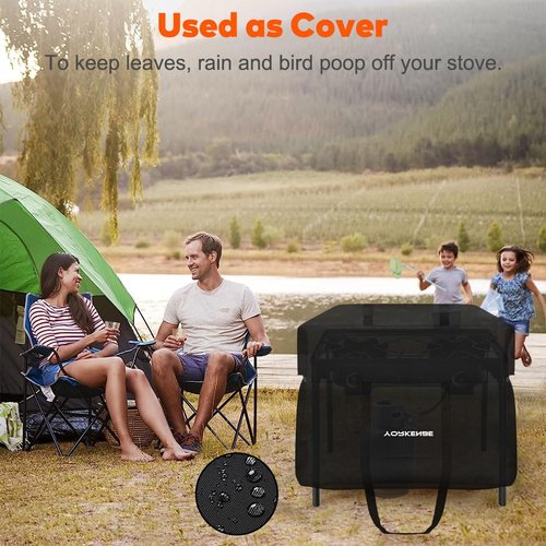 Yorkenbe Carry Bag for Camp Chef 2-Burner Stoves, 1680D Heavy Duty Camping Stove Carry Case with Padded Handles, Waterproof and Long-lasting, for Camping, Tailgating, BBQ, Size 35''x17''
