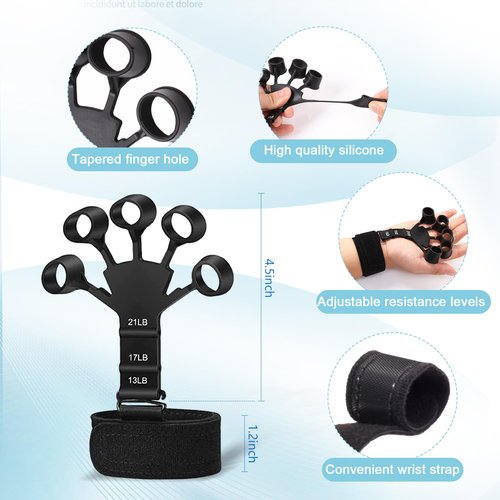 10 PCS Grip Strength Trainer Kit, Hand Gripper Strengthener, Forearm Strengthener, Finger Strengthener, Finger Exerciser, Stress Relief Ball,Forearm Workout Ring for Muscle Building and Injury Recover