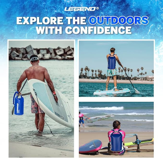 Legend UltraSEA Waterproof Dry Bag 5L/10L/20L/30L - Drybag Waterproof Bag for Kayaking, Swimming & Travel, Roll Top Floating Dry Bag, Lightweight Dry Sack for Boating, Rafting and Beach - 5L Blue
