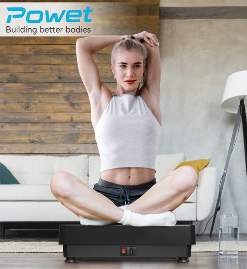 Vibration Plate Exercise Machine, Whole Body Vibrating Plate for Lymphatic Drainage, 400 lbs Weight Capacity Platform with 99 Speeds and 5 Modes Switching Exercise Machines (Black)