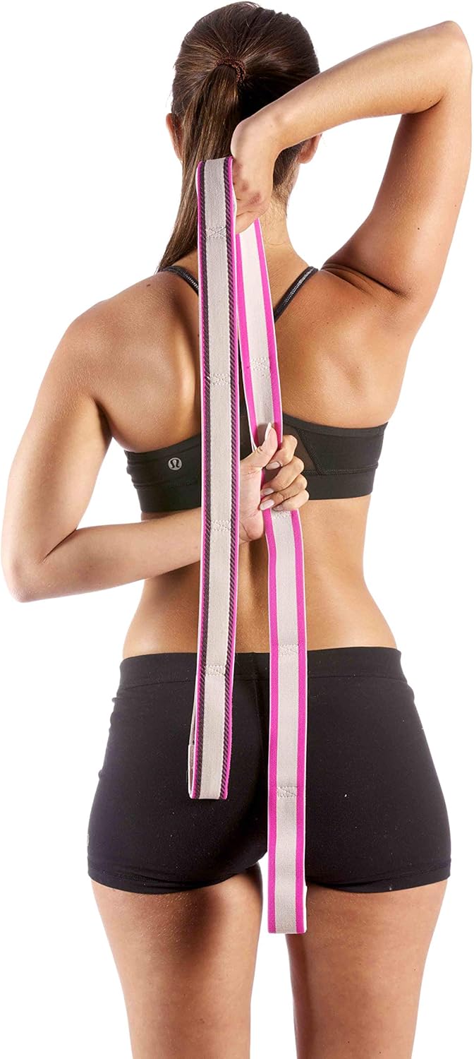 Pro-Tec Pink Resistance Band for Strength Training - Toning & Stretching for Core, Legs, Shoulders