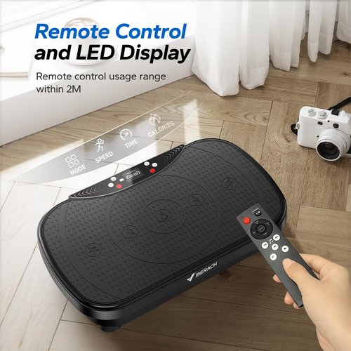MERACH Vibration Plate Exercise Machine, Vibration Plate for Lymphatic Drainage Weight Loss, Vibrating Plate Exercise Machine with Bluetooth and LED Display, Workout Equipment for Women Men Home