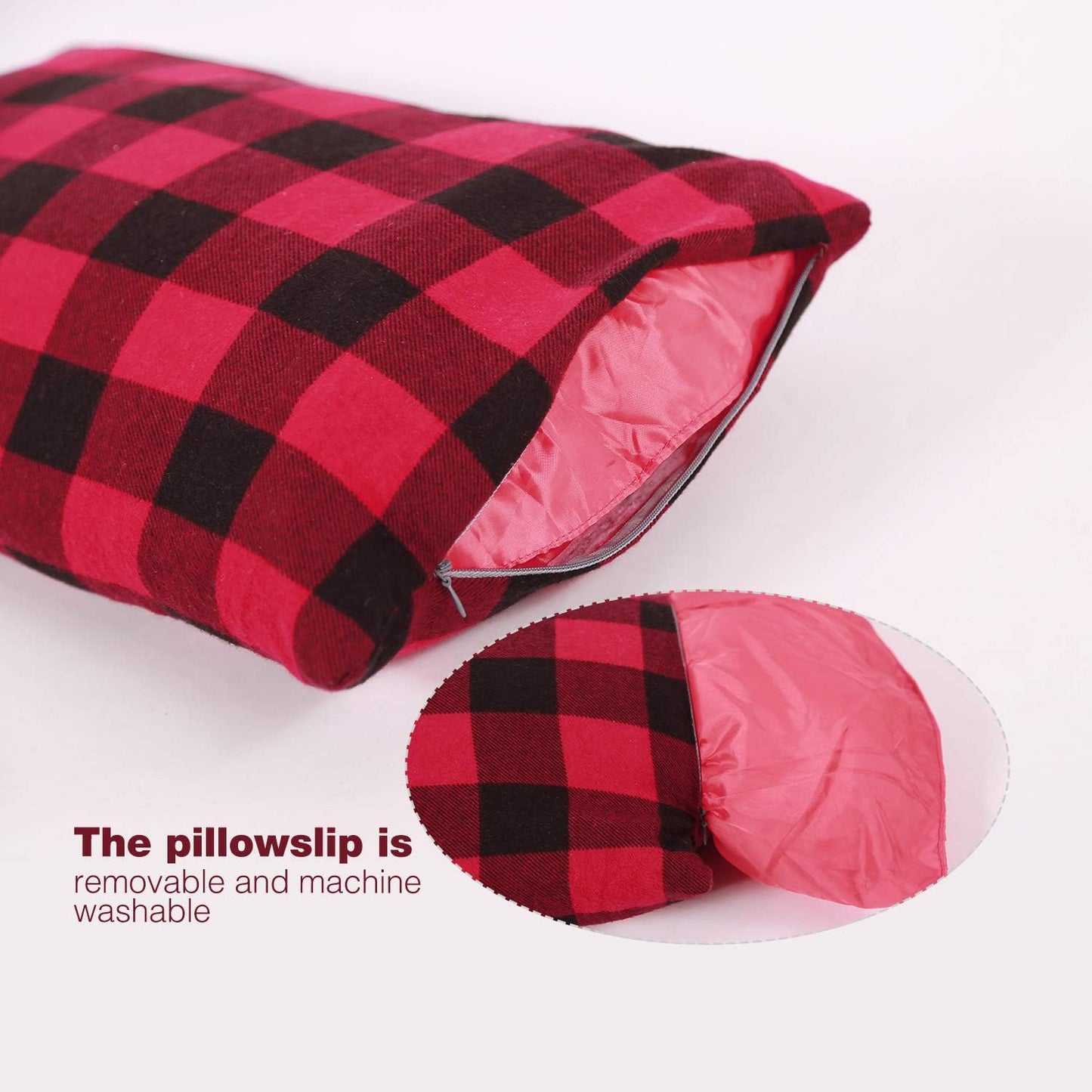 REDCAMP Small Camping Pillow Lightweight and Compressible, Flannel Travel Pillow with Removable Pillow Cover, 2 Pack
