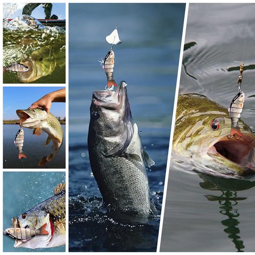 Fishing Lures for Freshwater and Saltwater, CHSMONB 6 Pcs Slow Sinking Most Lifelike Jointed Swimbait for Bass Trout Crappie Walleye Pike, Amazing Gifts for Men and Family