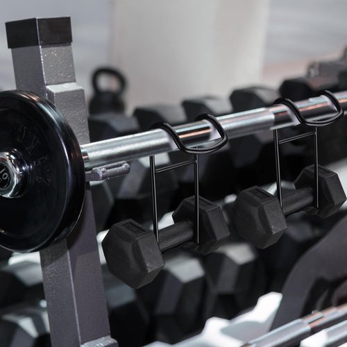 GSDOTZAP Dumbbell Spotter Hooks, Power Rack Attachments Connecting and Hanging Dumbbells to Barbells, Safety Steel Hanger Attachment for Chest and Shoulder Bench Press Hold Up 220lb