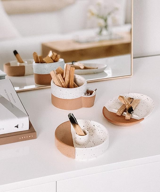 Bursera Terracotta Palo Santo Holder, Tree Planted with Every Order, Ceramic Palo Santo Burner Wood Stand, Incense Stick Burning Tray