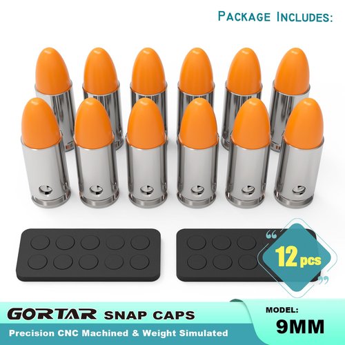 GORTAR 9mm Snap Caps Training Dummy Rounds Practice Safe Loading Firing Close to Real Weight -12 Pcs