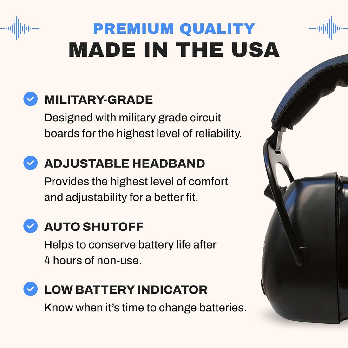 Pro Ears Gold II 30 Electronic Hearing Protection, Military Grade Tactical Ear Muffs, NRR 30 DB