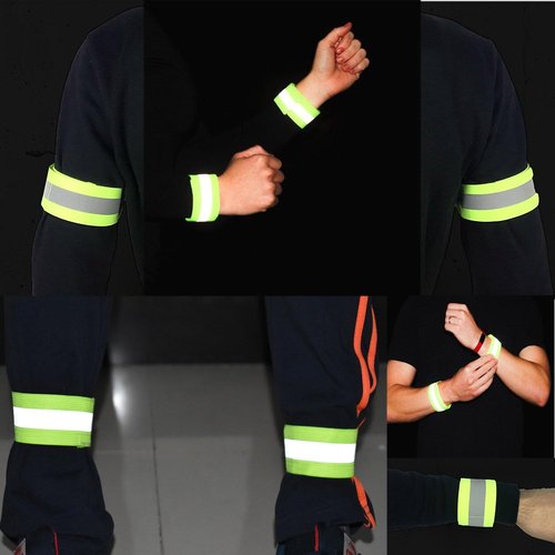 High Visibility Reflective Night Running Walking Elastic Strap Wristbands Ankle Bands Armbands Safety for Cycling Walking Running Camping Sports-Fits Women, Men & Kids