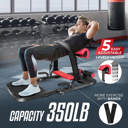 Yes4All Hip Thrust Machine Including Resistance Bands, Glute Machine Sissy Squat Machine, Hip Thrust Bench for Glute Training