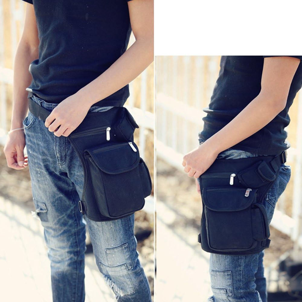 Small Multi-Purpose Drop Waist Leg Bag Canvas Utility Tactical Hip Molle Pack Sport Camping Hiking Motorcycle Racing Thigh Pouch Army Green