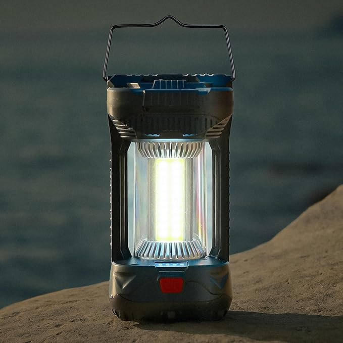 AlpsWolf 1000 Lumens Rechargeable Camping Lantern - 4000mAh Phone Charger, IPX4 Waterproof, 4 Light Modes & SOS Strobe, LED Lantern for Camping, Power Outage, Emergencies (1 Pack-Black)