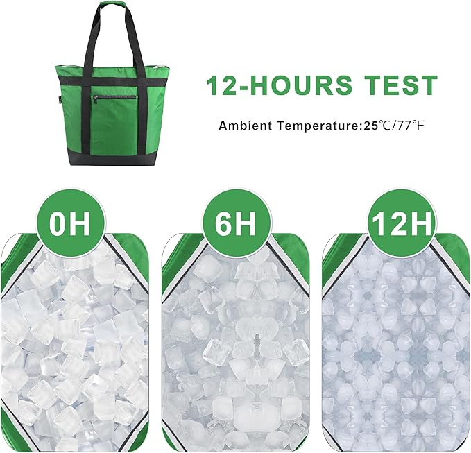 BeeGreen Insulated Cooler Bag Leakproof Freezer Shopping Tote for Groceries Thermal Food Delivery Bag