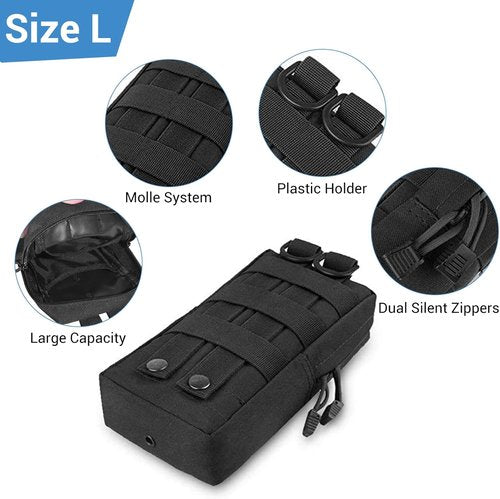 FUNANASUN 2 Pack Molle Pouches Tactical Pouch Small Molle Pouch Compact Water-Resistant EDC Pouch Molle Bag