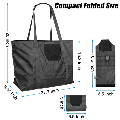 NEXT STATION Tactical Collapsible MOLLE Storage Bag,Waterproof Large Reusable Foldable Carrying Capacity Tote Bag for Hunting Shooting Camping Sporting Gear,Lightweight and Durable