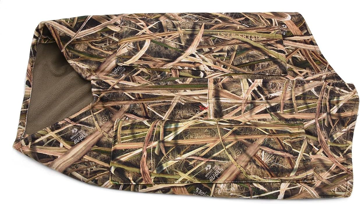 RIVERS WEST Waterproof Windproof Fleece Anti-Chafing Retriever Dog Hunting Vest, Mossy Oak Bottomland, Large