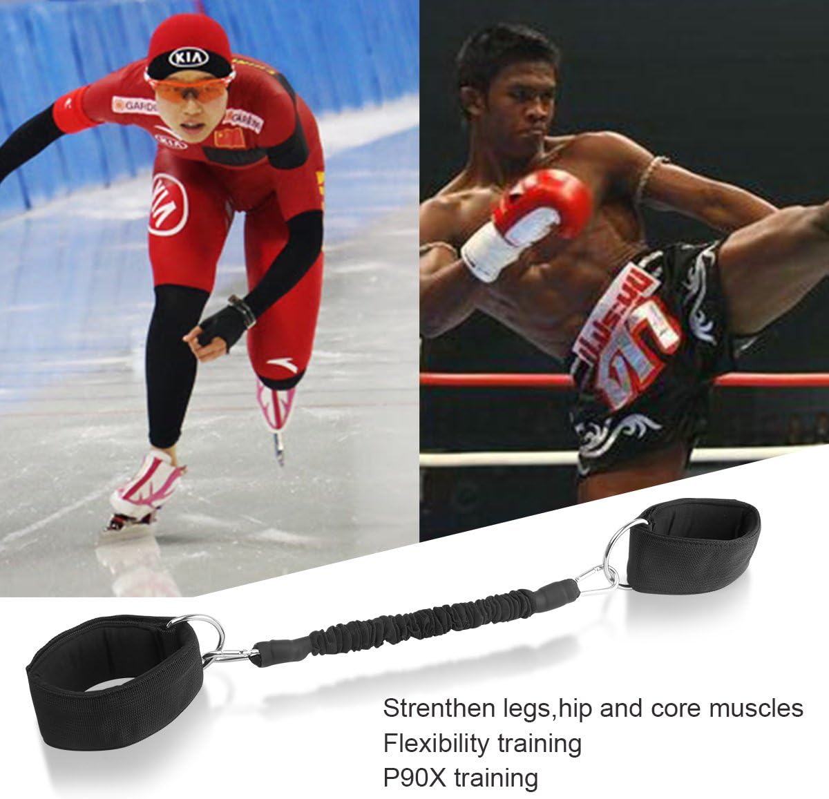 Strength Legs Resistance Bands with Ankle Straps Speed Agility Training for Running Taekwondo Skating Fitness Exercise