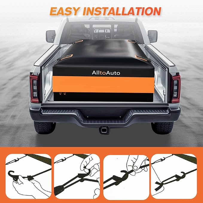 Truck Bed Cargo Bag Plus, 35 Cubic Feet (58''x48''x22''), 100% Waterproof 600D Heavy Duty, Fits Any Truck, Simple and Convenient for Installation