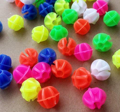108Pcs Colorful Plastic Bike Wheel Spokes Beads Clip Bicycle Decors (Round)