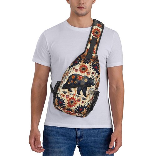 Native American Indian Sling Backpack Chest Bag Crossbody Shoulder Bag Gym Cycling Travel Hiking Daypack For Men Women