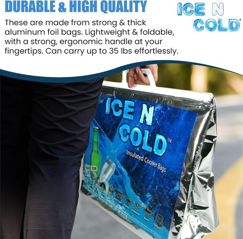 Insulated Picnic/Shopping Cooler Bags, Pack of 2, Lightweight Soft Collapsible, Large Capacity, 35lbs, Fast Same Day Shipping