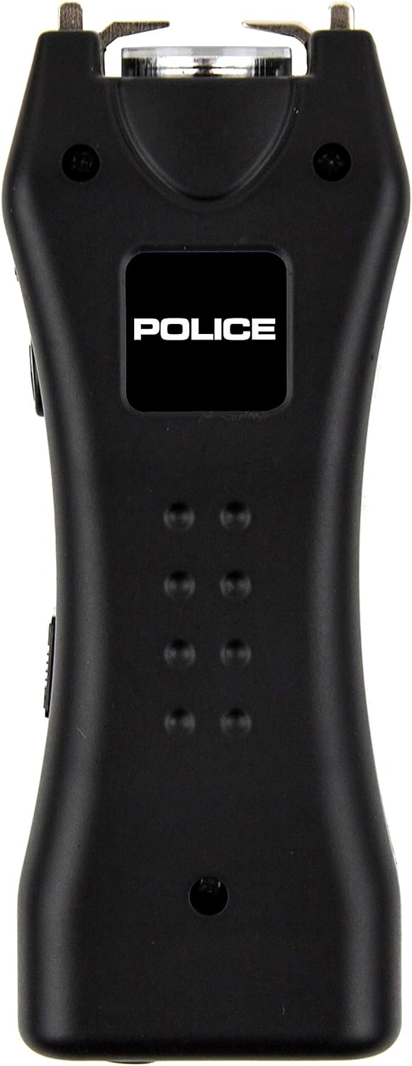 Police Stun Gun for Self Defense 618 – High Voltage Mini Rechargeable with LED Flashlight, Compact & Heavy Duty – Personal Security for Women Men - Black