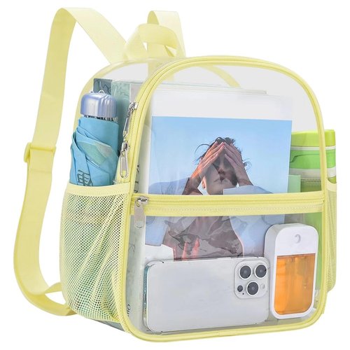 USPECLARE Clear Backpack Stadium Approved 12X11x6, Waterproof Clear Bag Stadium Backpack for Concert Work Sport Event