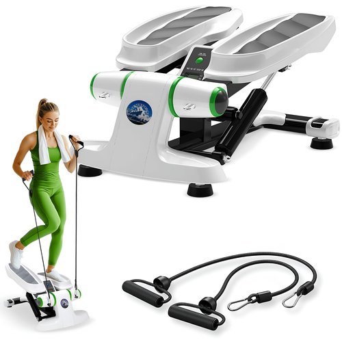Steppers for Exercise at Home, Adjustable Height Mini Stepper with Resistance Bands, Stair Stepper with 286 lbs Loading Capacity, Stepper for Full Body Workout