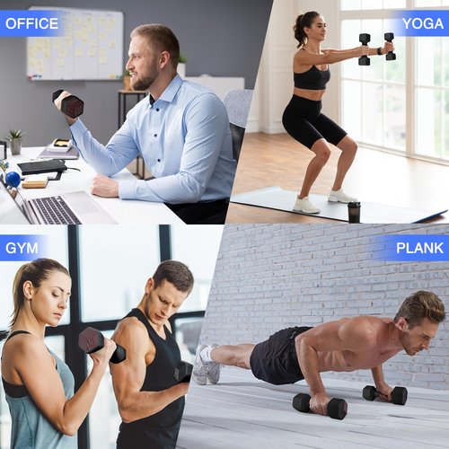 HXD-ERGO Adjustable Dumbbells Set- 2 lb 3lb 4lb 5lb Free Weights Set for Home Gym Equipment Workouts Strength Training for Women, Men（Black）