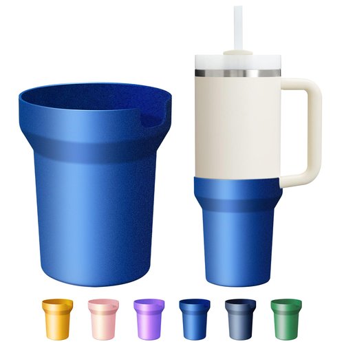 Metallic Matte Luster Silicone Boot for Stanley Cup 40 oz Accessories, Bottom Protector Compatible with Stanley H2.0 & Quencher Adventure Tumbler, Anti-Slip Protective Cover, Blue