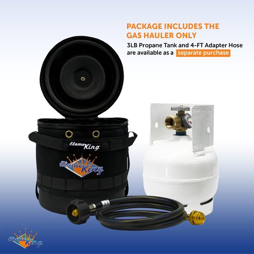Flame King FK-GH-3LB Gas Hauler for 3LB Propane Tank-Insulated Protective Carry Case, Black