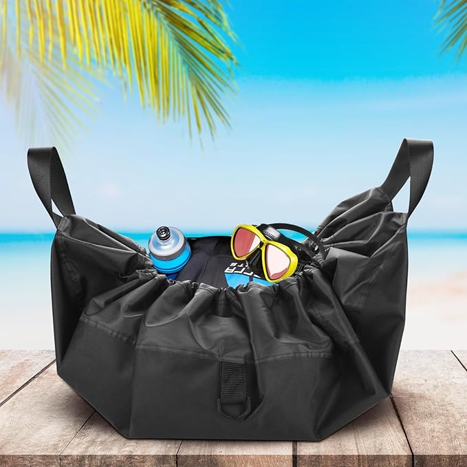Cosmos Wetsuit Changing Mat Beach Wetsuit Storage Bag Surfer Wet Bag Foldable Waterproof Dry Bag with Handle and Adjustable Strap for Diving, Swimming, Surfing, Kayakers and Water Sports