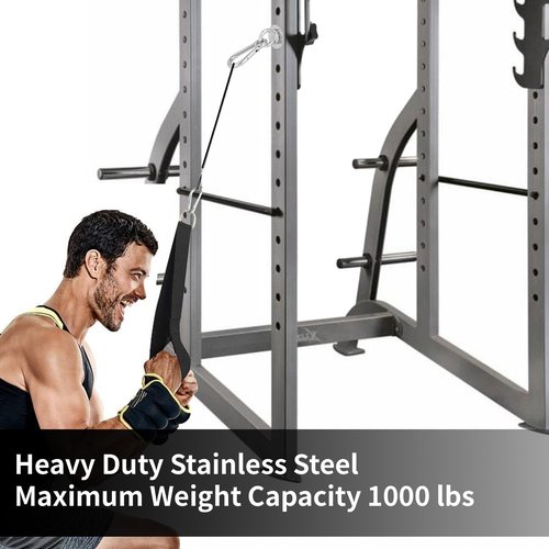 Vatemechie Set of 2 Heavy-Duty Stainless Steel Power Rack Attachments with Quick-Connect Buckles, Fits 2" x 2" or 3" x 3" Racks with 1/2" or 1" Holes, Wobble-Free and Secure Fit
